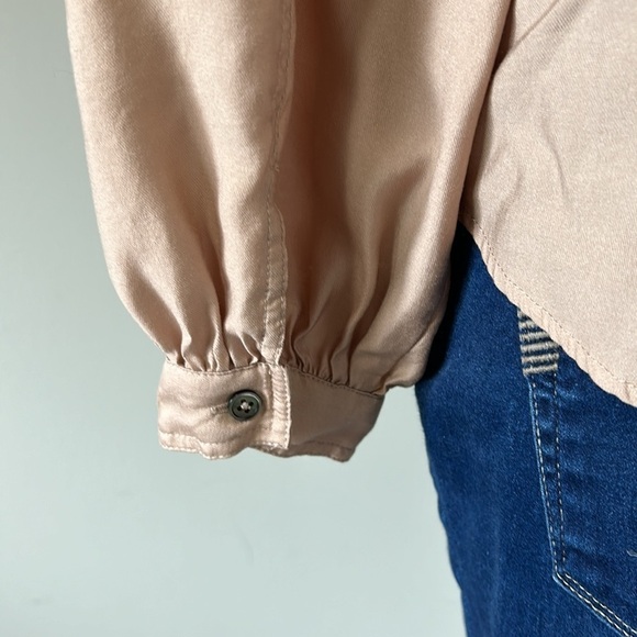 Current Air Sand Long Sleeve Button Front Puff Sleeve Top Shirt Blouse Top Sz S - Picture 6 of 10